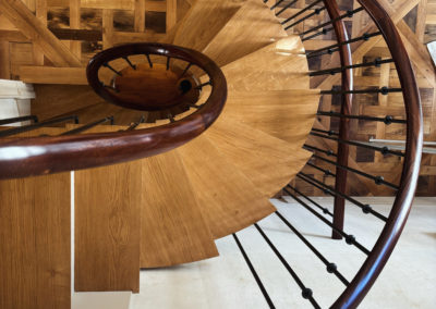 rampe d’escalier bois et acier